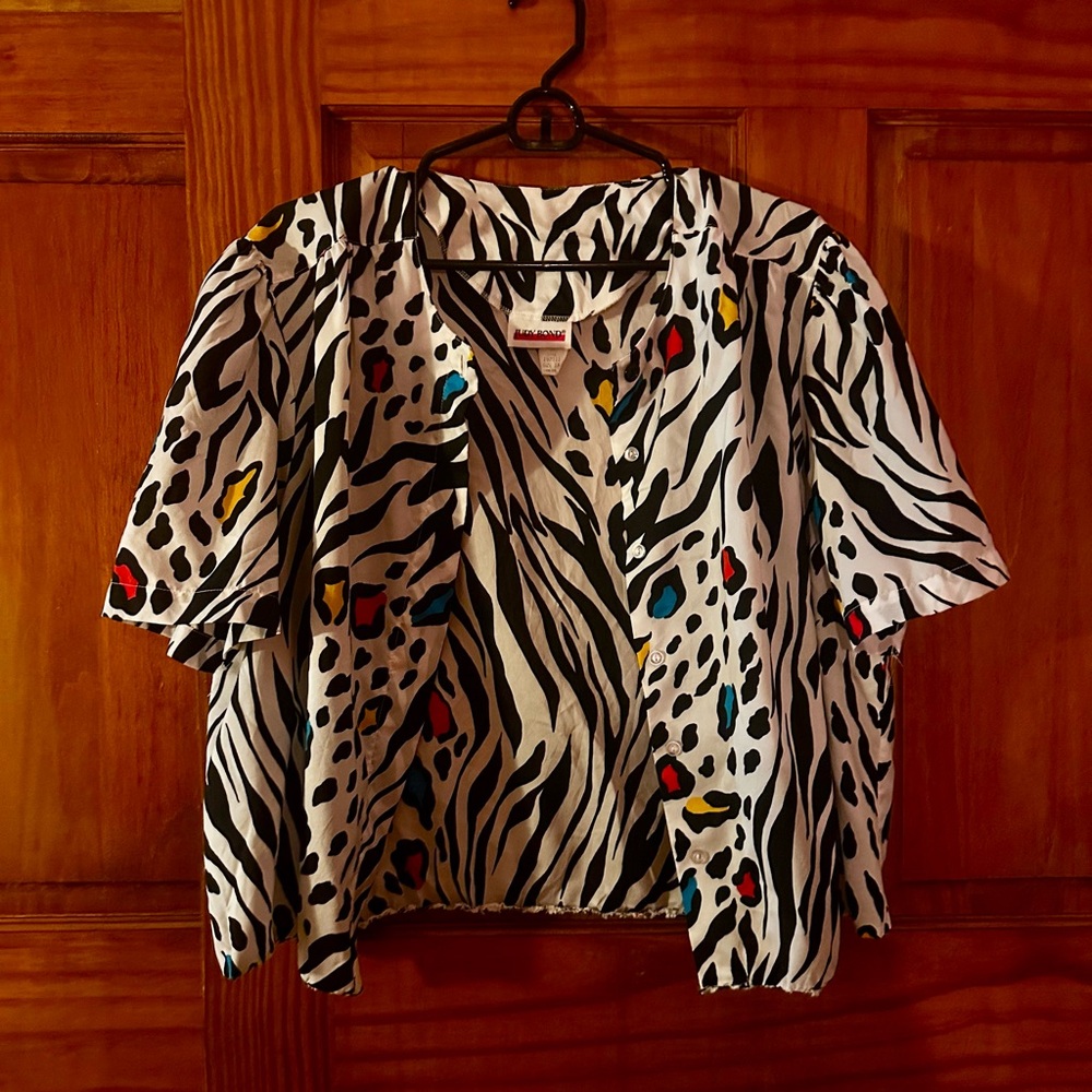 Animal print button up shirt